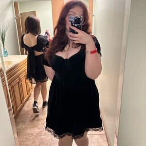 Hot Topic Black Lace Dress with Open Back